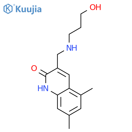 3-[(3-Hydroxy-propylamino)-methyl]-5,7-dimethyl-1H-quinolin-2-one structure