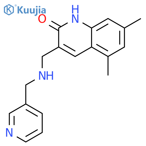 5,7-Dimethyl-3-(((pyridin-3-ylmethyl)amino)methyl)quinolin-2(1H)-one structure