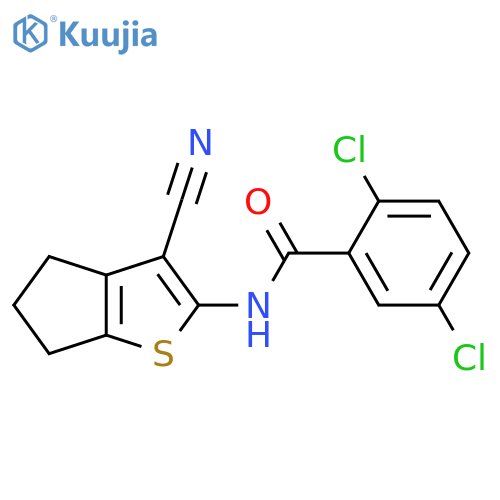 2,5-dichloro-N-{3-cyano-4H,5H,6H-cyclopentabthiophen-2-yl}benzamide structure