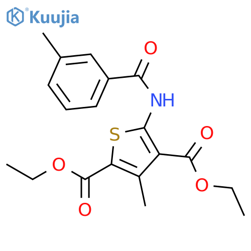 2,4-diethyl 3-methyl-5-(3-methylbenzamido)thiophene-2,4-dicarboxylate structure