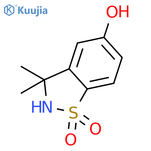 1,2-Benzisothiazol-5-ol, 2,3-dihydro-3,3-dimethyl-, 1,1-dioxide structure
