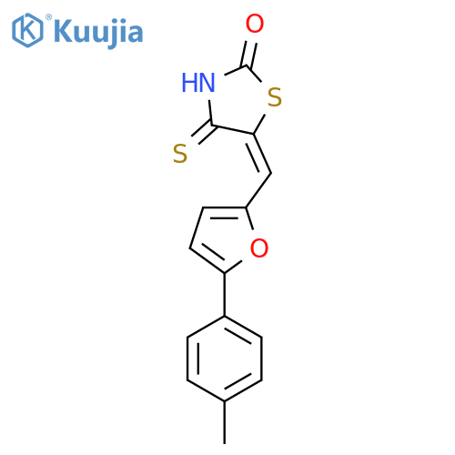 (5E)-5-{5-(4-methylphenyl)furan-2-ylmethylidene}-4-sulfanylidene-1,3-thiazolidin-2-one structure