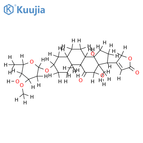 12beta,14-dihydroxy-3beta-(O3-methyl-alpha-L-arabino-2,6-dideoxy-hexopyranosyloxy)-11-oxo-5beta,14beta-card-20(22)-enolide structure