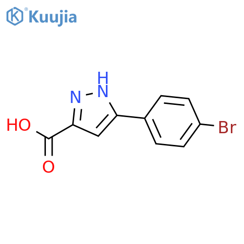 3-(4-bromophenyl)-1H-pyrazole-5-carboxylic acid structure