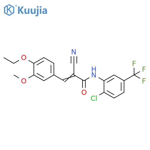 N-[2-Chloro-5-(trifluoromethyl)phenyl]-2-cyano-3-(4-ethoxy-3-methoxyphenyl)-2-propenamide structure