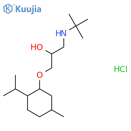 1-(tert-butylamino)-3-{5-methyl-2-(propan-2-yl)cyclohexyloxy}propan-2-ol hydrochloride structure