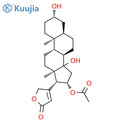 Card-20(22)-enolide,16-(acetyloxy)-3,14-dihydroxy-, (3b,5b,16b)- structure