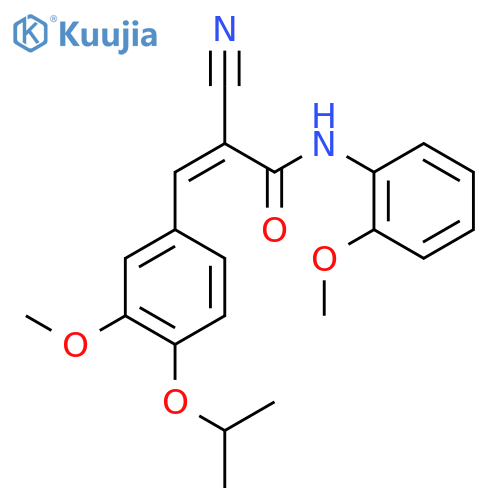 (Z)-2-cyano-N-(2-methoxyphenyl)-3-(3-methoxy-4-propan-2-yloxyphenyl)prop-2-enamide structure