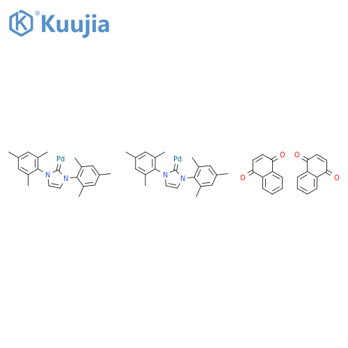 1,3-Bis(2,4,6-trimethylphenyl)imidazol-2-ylidene (1,4-naphthoquinone)palladium(0) dimer structure