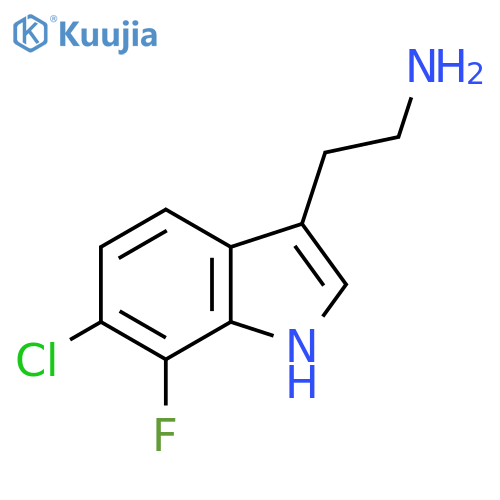 2-(6-chloro-7-fluoro-1H-indol-3-yl)ethan-1-amine structure