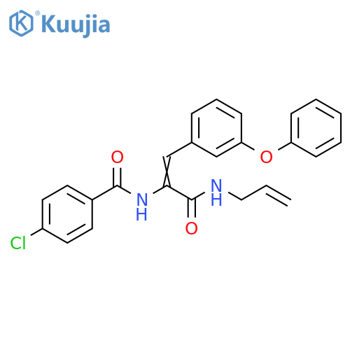 (2Z)-2-(4-chlorophenyl)formamido-3-(3-phenoxyphenyl)-N-(prop-2-en-1-yl)prop-2-enamide structure