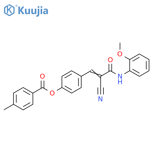 4-(1E)-2-cyano-2-(2-methoxyphenyl)carbamoyleth-1-en-1-ylphenyl 4-methylbenzoate structure