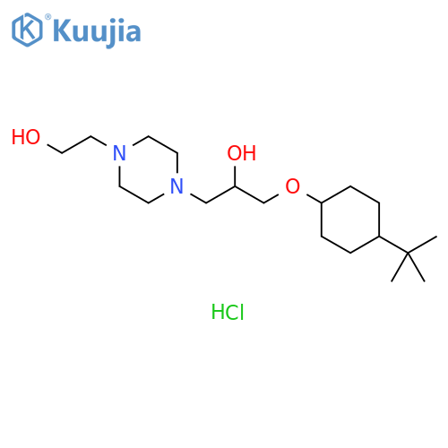 1-(4-tert-butylcyclohexyl)oxy-3-4-(2-hydroxyethyl)piperazin-1-ylpropan-2-ol dihydrochloride structure