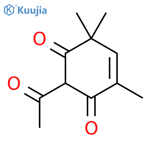 2-Acetyl-4,6,6-trimethyl-cyclohex-4-en-1,3-dion structure