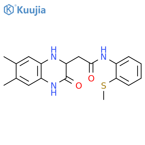 2-(6,7-dimethyl-3-oxo-1,2,3,4-tetrahydroquinoxalin-2-yl)-N-2-(methylsulfanyl)phenylacetamide structure