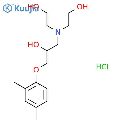 1-bis(2-hydroxyethyl)amino-3-(2,4-dimethylphenoxy)propan-2-ol hydrochloride structure