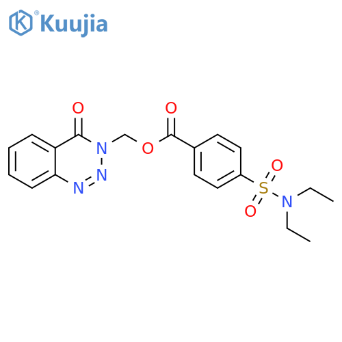 (4-oxo-3,4-dihydro-1,2,3-benzotriazin-3-yl)methyl 4-(diethylsulfamoyl)benzoate structure