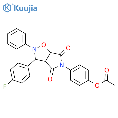 4-3-(4-fluorophenyl)-4,6-dioxo-2-phenyl-hexahydro-2H-pyrrolo3,4-d1,2oxazol-5-ylphenyl acetate structure