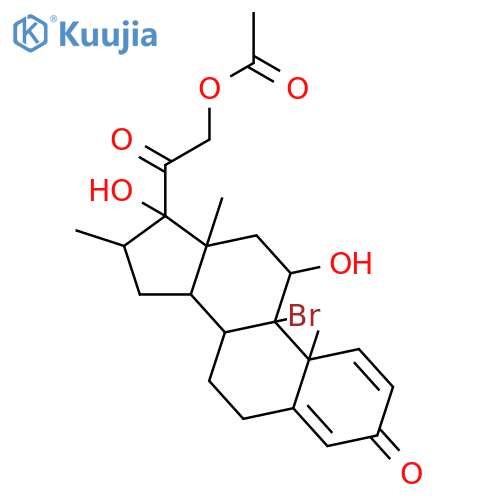 9-Bromo-11β,17,21-trihydroxy-16β-methyl-pregna-1,4-diene-3,20-dione 21-Acetate structure