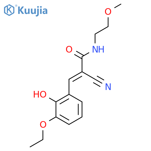 2-cyano-3-(3-ethoxy-2-hydroxyphenyl)-N-(2-methoxyethyl)prop-2-enamide structure