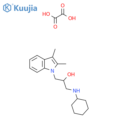1-(cyclohexylamino)-3-(2,3-dimethyl-1H-indol-1-yl)propan-2-ol; oxalic acid structure