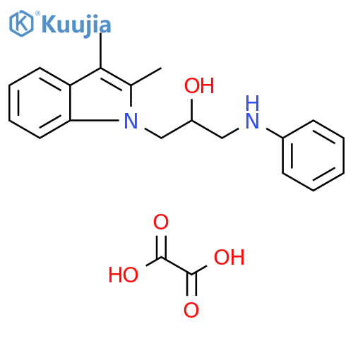 1-(2,3-dimethyl-1H-indol-1-yl)-3-(phenylamino)propan-2-ol; oxalic acid structure