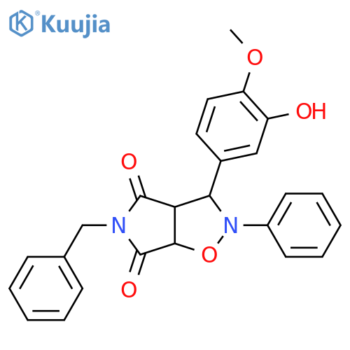 5-benzyl-3-(3-hydroxy-4-methoxyphenyl)-2-phenyl-hexahydro-2H-pyrrolo3,4-d1,2oxazole-4,6-dione structure