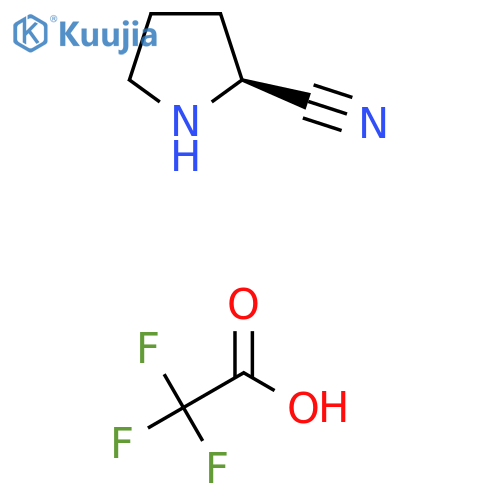(2S)-pyrrolidine-2-carbonitrile;2,2,2-trifluoroacetic acid structure