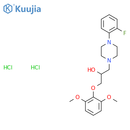 1-(2,6-dimethoxyphenoxy)-3-4-(2-fluorophenyl)piperazin-1-ylpropan-2-ol dihydrochloride structure
