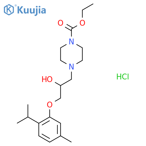 Ethyl 4-[2-hydroxy-3-(2-isopropyl-5-methylphenoxy)propyl]-1-piperazinecarboxylate hydrochloride structure