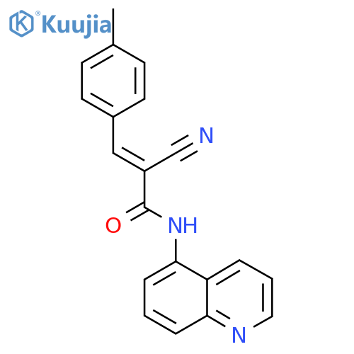 2-cyano-3-(4-methylphenyl)-N-(quinolin-5-yl)prop-2-enamide structure