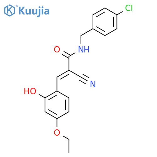N-[(4-chlorophenyl)methyl]-2-cyano-3-(4-ethoxy-2-hydroxyphenyl)prop-2-enamide structure