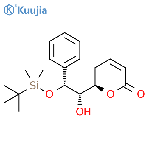 (6R)-6-[(1S,2R)-2-[[(1,1-Dimethylethyl)dimethylsilyl]oxy]-1-hydroxy-2-phenylethyl]-5,6-dihydro-2H-pyran-2-one structure