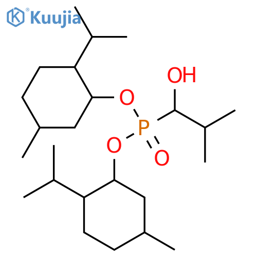 bis5-methyl-2-(propan-2-yl)cyclohexyl (1-hydroxy-2-methylpropyl)phosphonate structure