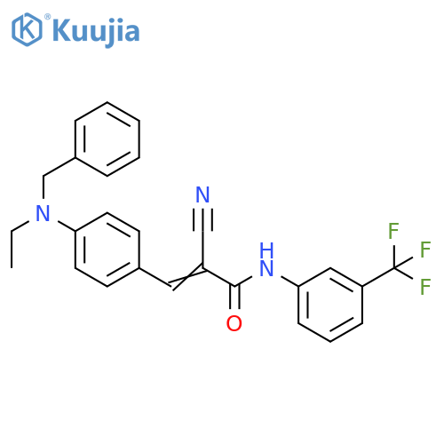 2-Propenamide, 2-cyano-3-[4-[ethyl(phenylmethyl)amino]phenyl]-N-[3-(trifluoromethyl)phenyl]- structure