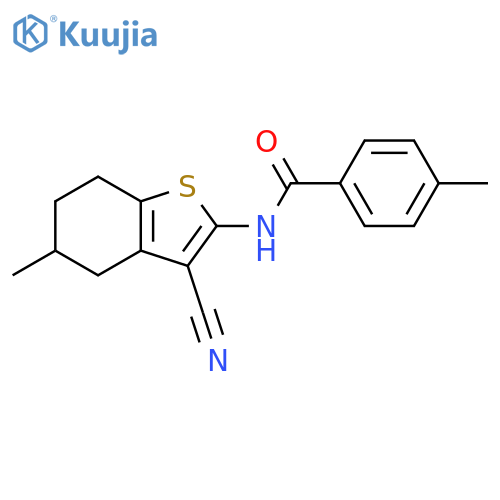 N-(3-cyano-5-methyl-4,5,6,7-tetrahydro-1-benzothiophen-2-yl)-4-methylbenzamide structure