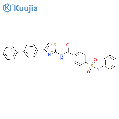 N-(4-{1,1'-biphenyl-4-yl}-1,3-thiazol-2-yl)-4-methyl(phenyl)sulfamoylbenzamide structure