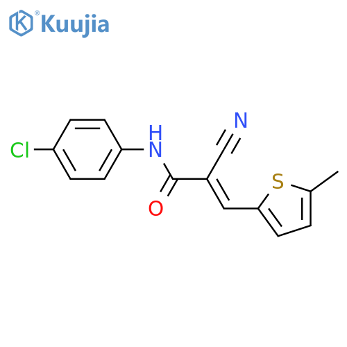 N-(4-chlorophenyl)-2-cyano-3-(5-methylthiophen-2-yl)prop-2-enamide structure