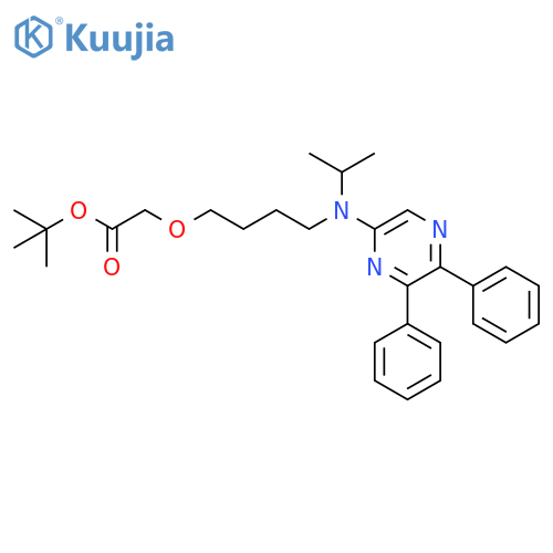 2-{4-N-(5,6-Diphenylpyrazin-2-yl)-N-isopropylaminobutyloxy}acetic acid tert-butyl ester structure