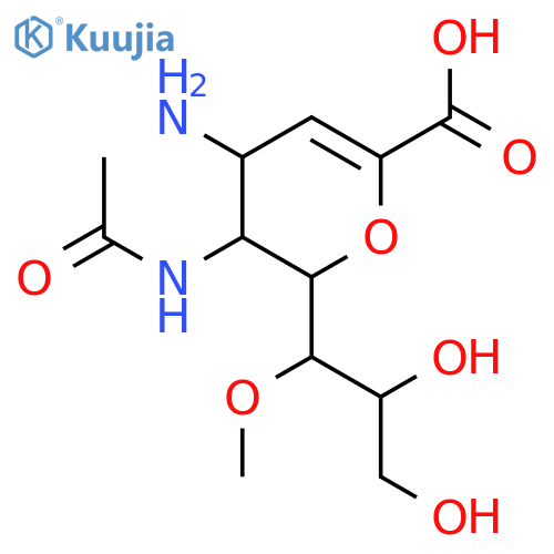 (4S,5R,6R)-5-Acetamido-4-amino-6-((1R,2R)-2,3-dihydroxy-1-methoxypropyl)-5,6-dihydro-4H-pyran-2-carboxylic Acid structure