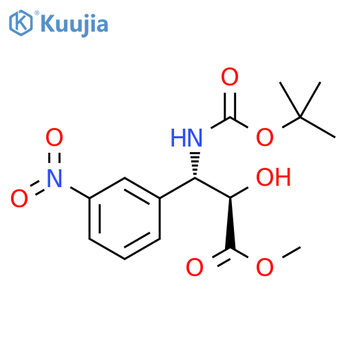 methyl (2R,3S)-3-{(tert-butoxy)carbonylamino}-2-hydroxy-3-(3-nitrophenyl)propanoate structure