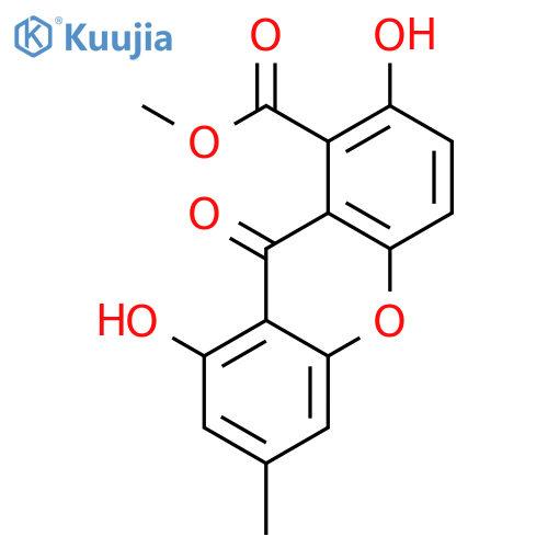 methyl 2,8-dihydroxy-6-methyl-9-oxo-9H-xanthene-1-carboxylate structure