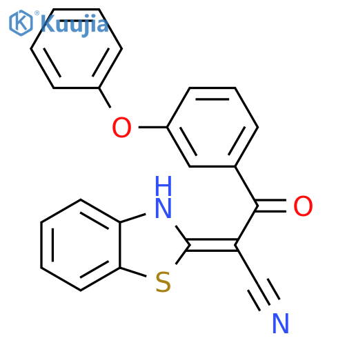 2-(2E)-2,3-dihydro-1,3-benzothiazol-2-ylidene-3-oxo-3-(3-phenoxyphenyl)propanenitrile structure