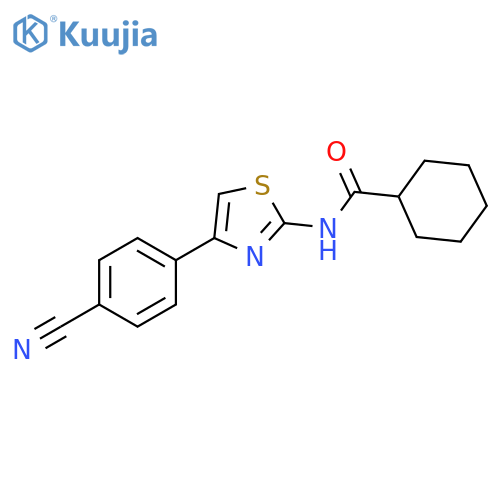 N-4-(4-cyanophenyl)-1,3-thiazol-2-ylcyclohexanecarboxamide structure