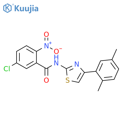 5-chloro-N-4-(2,5-dimethylphenyl)-1,3-thiazol-2-yl-2-nitrobenzamide structure