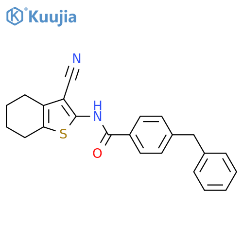 4-benzyl-N-(3-cyano-4,5,6,7-tetrahydro-1-benzothiophen-2-yl)benzamide structure