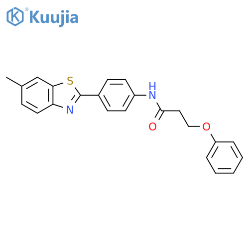 N-[4-(6-methyl-1,3-benzothiazol-2-yl)phenyl]-3-phenoxypropanamide structure