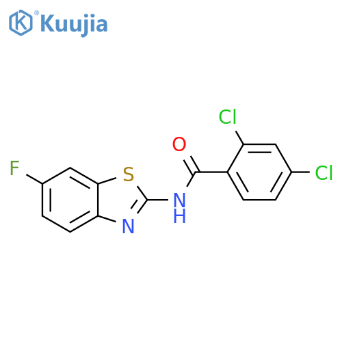 2,4-dichloro-N-(6-fluoro-1,3-benzothiazol-2-yl)benzamide structure