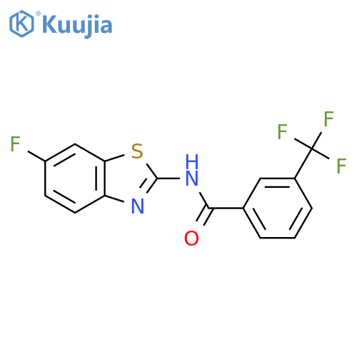 N-(6-fluoro-1,3-benzothiazol-2-yl)-3-(trifluoromethyl)benzamide structure