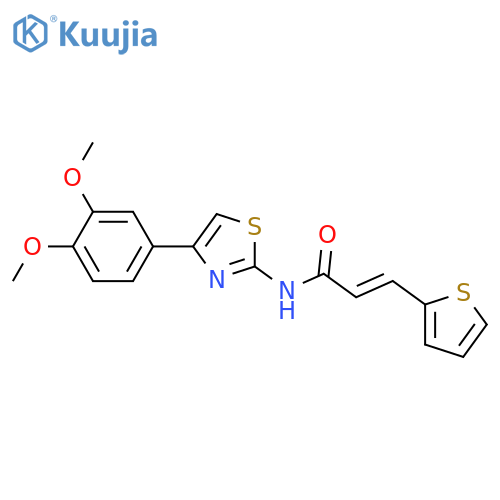 (2E)-N-4-(3,4-dimethoxyphenyl)-1,3-thiazol-2-yl-3-(thiophen-2-yl)prop-2-enamide structure